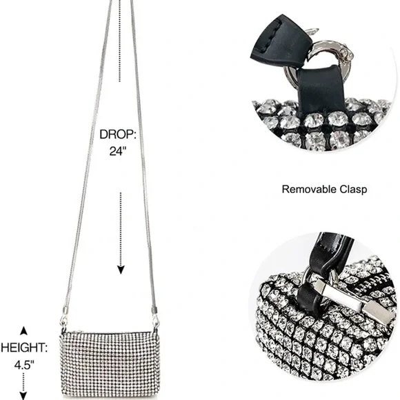 Beautiful rhinestone bag!  Sparkle !! - Picture 3 of 6